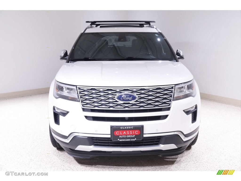 2018 Explorer Platinum 4WD - White Platinum / Ebony Black photo #2
