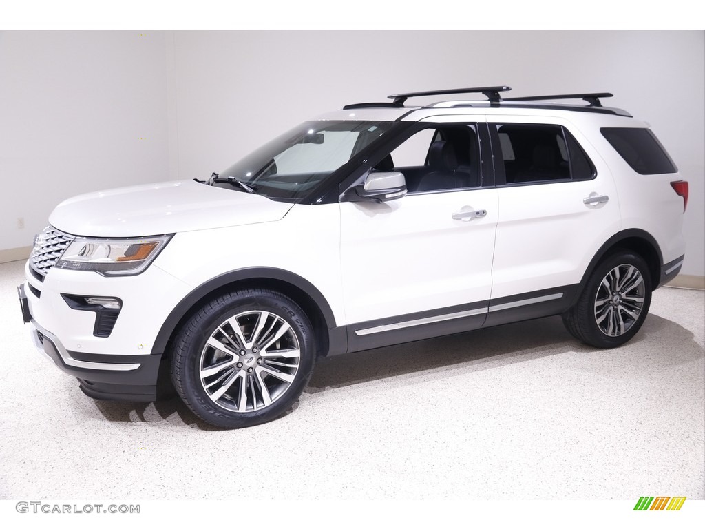 2018 Explorer Platinum 4WD - White Platinum / Ebony Black photo #3