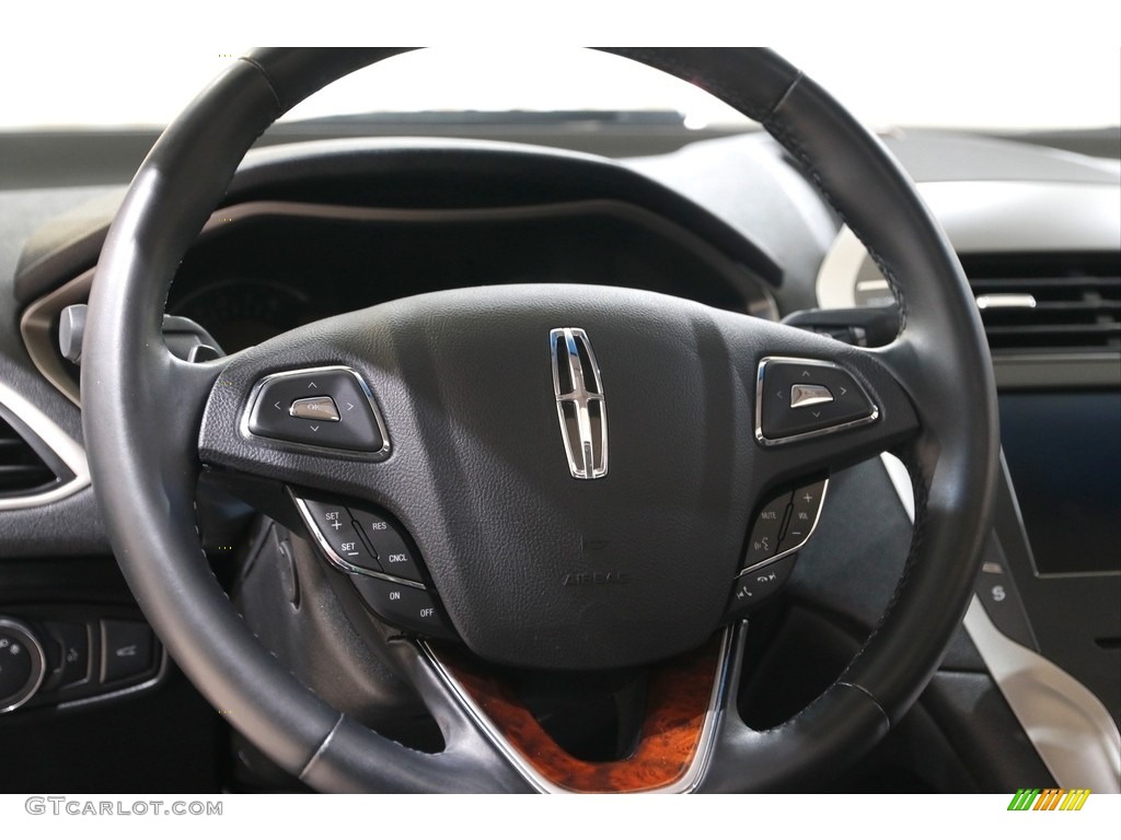 2015 Lincoln MKZ AWD Ebony Steering Wheel Photo #142615242