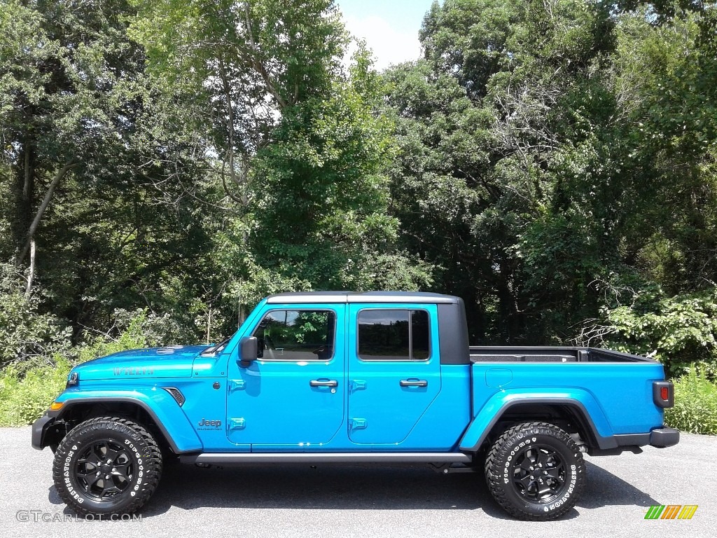 2021 Gladiator Willys 4x4 - Hydro Blue Pearl / Black photo #1