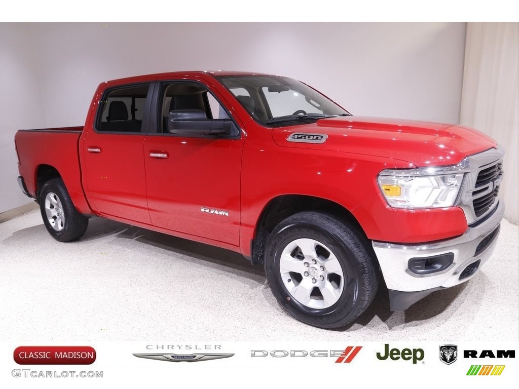 2020 1500 Big Horn Crew Cab 4x4 - Flame Red / Black/Diesel Gray photo #1