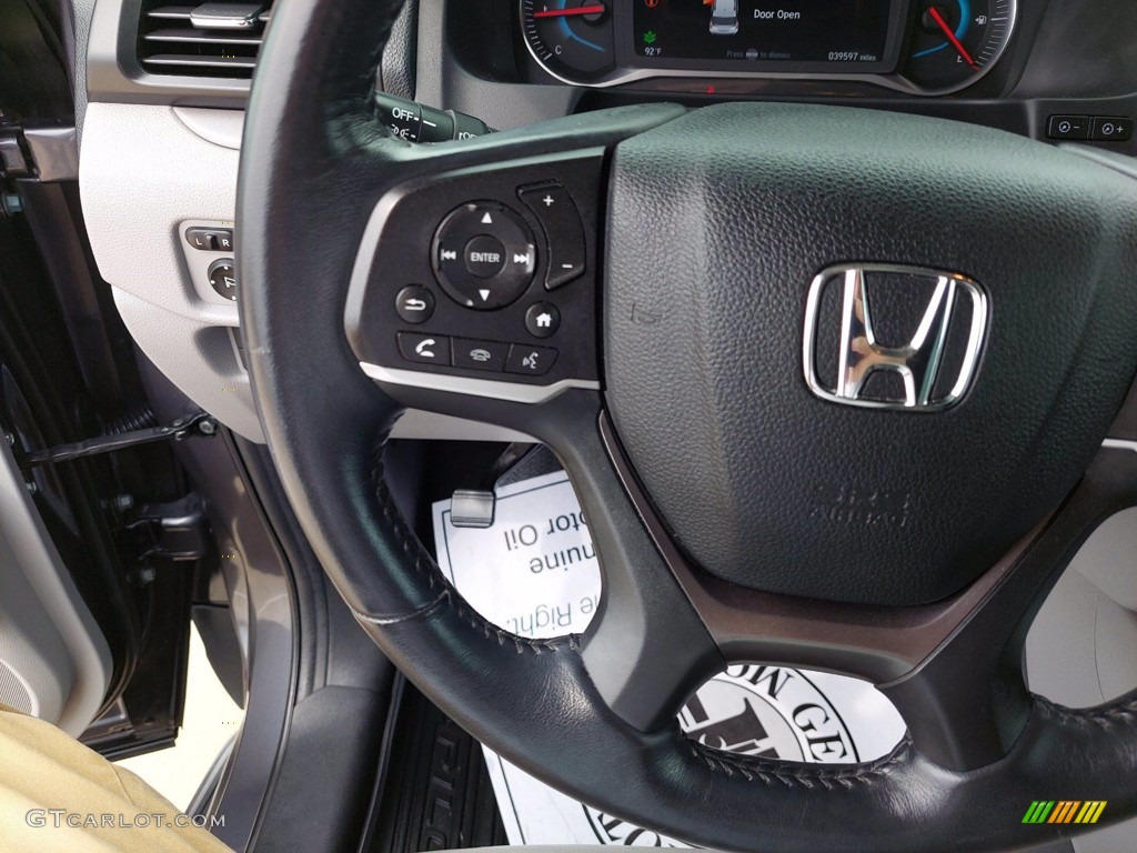 2019 Honda Pilot EX-L Gray Steering Wheel Photo #142618684
