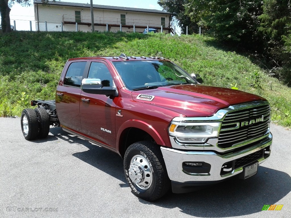 Delmonico Red Pearl 2021 Ram 3500 Laramie Crew Cab 4x4 Chassis Exterior Photo #142620484