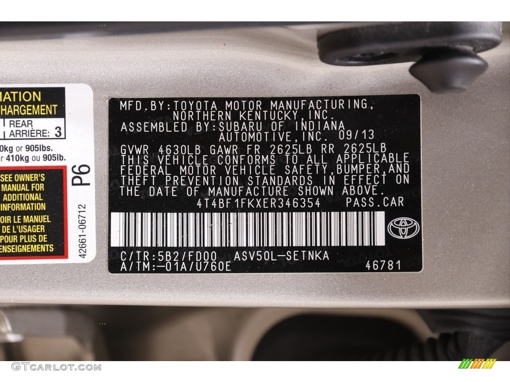 2014 Camry LE - Creme Brulee Metallic / Ivory photo #20