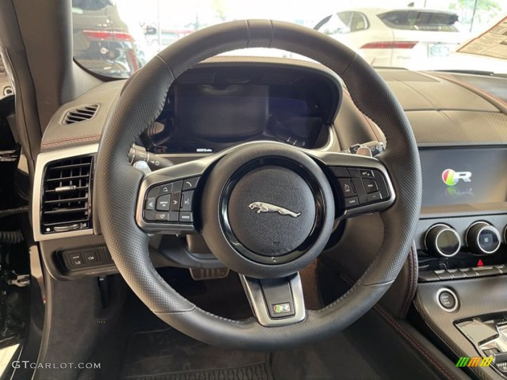 2021 Jaguar F-TYPE R AWD Coupe Ebony Steering Wheel Photo #142624010