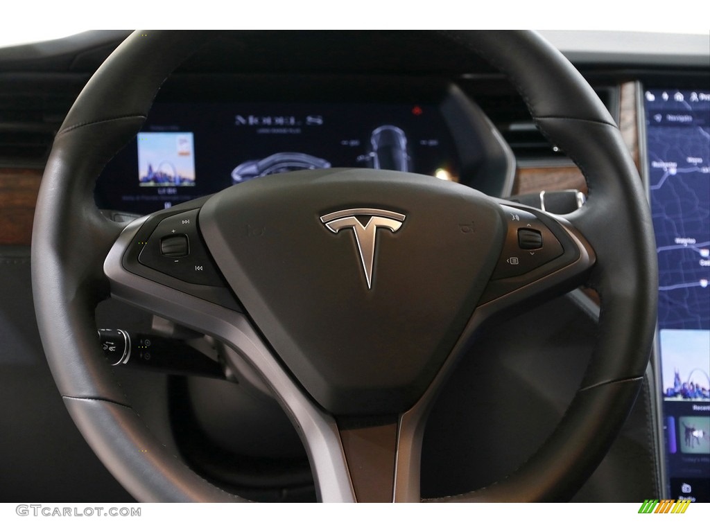 2020 Tesla Model S Long Range Plus Black Steering Wheel Photo #142632800