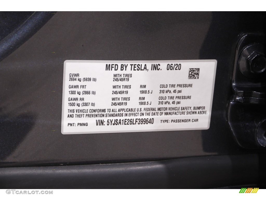 2020 Model S Long Range Plus - Midnight Silver Metallic / Black photo #34