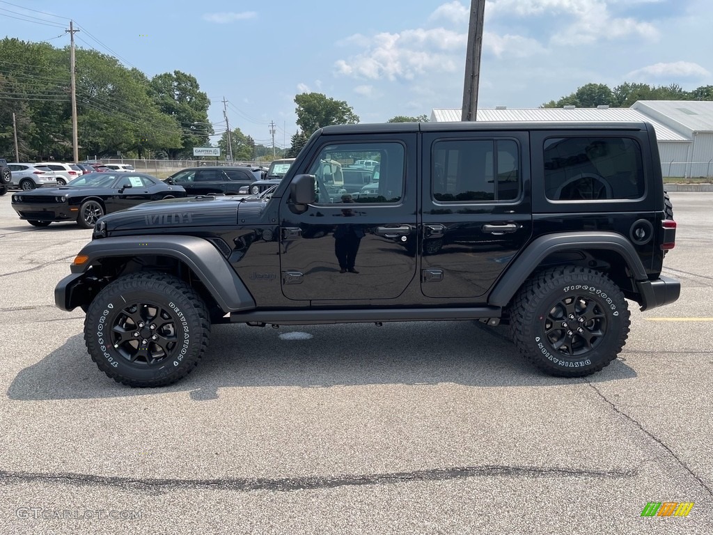 2021 Wrangler Unlimited Willys 4x4 - Black / Black photo #3