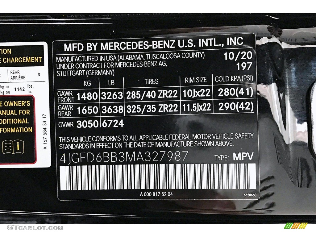2021 GLE Color Code 197 for Obsidian Black Metallic Photo #142641283