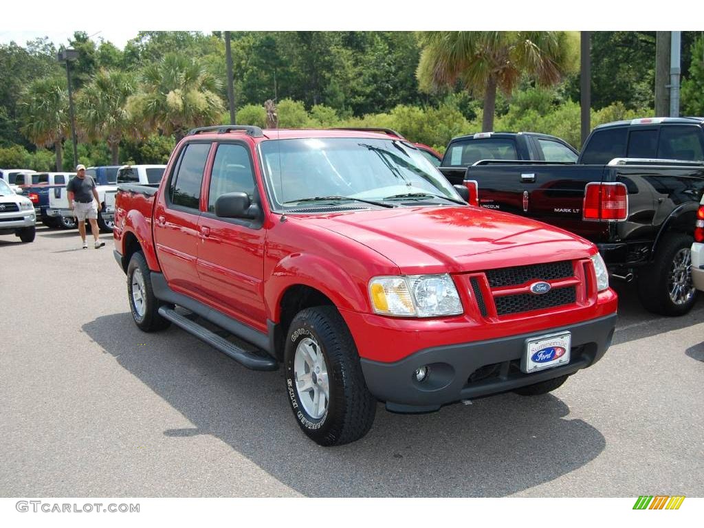 Bright Red Ford Explorer Sport Trac