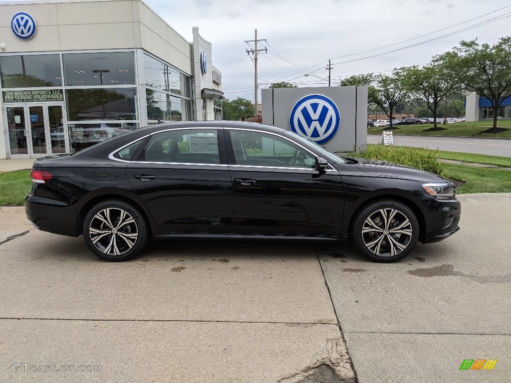 Deep Black Pearl 2021 Volkswagen Passat SE Exterior Photo #142648048