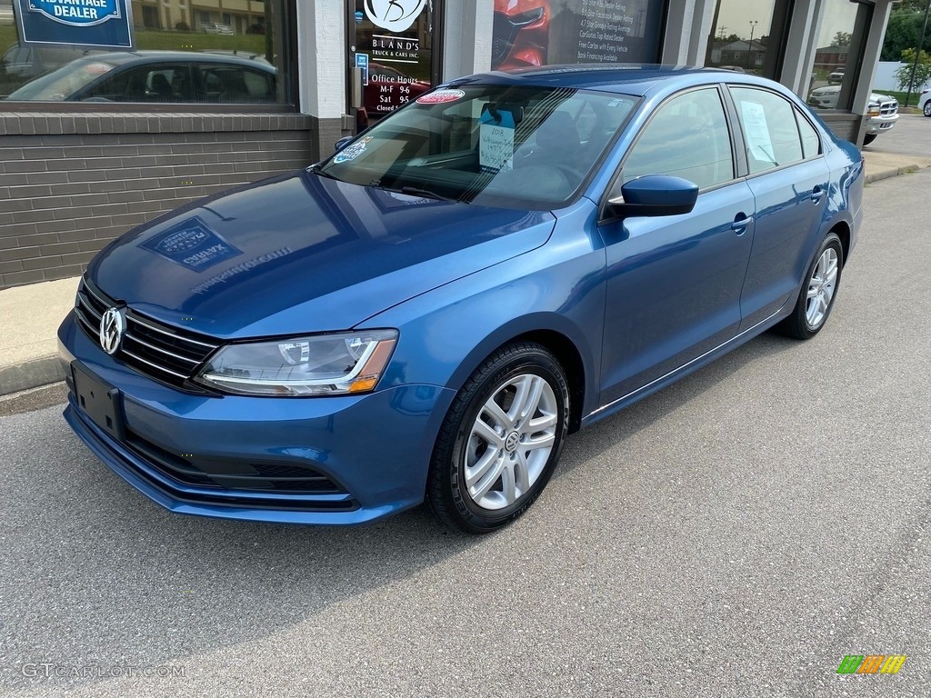 2018 Jetta S - Silk Blue Metallic / Black/Palladium Gray photo #2