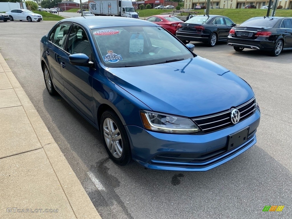 2018 Jetta S - Silk Blue Metallic / Black/Palladium Gray photo #4