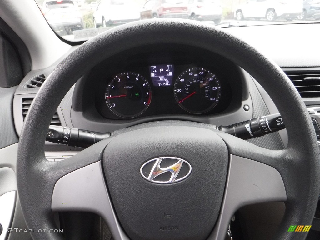 2015 Hyundai Accent GLS Gray Steering Wheel Photo #142649905
