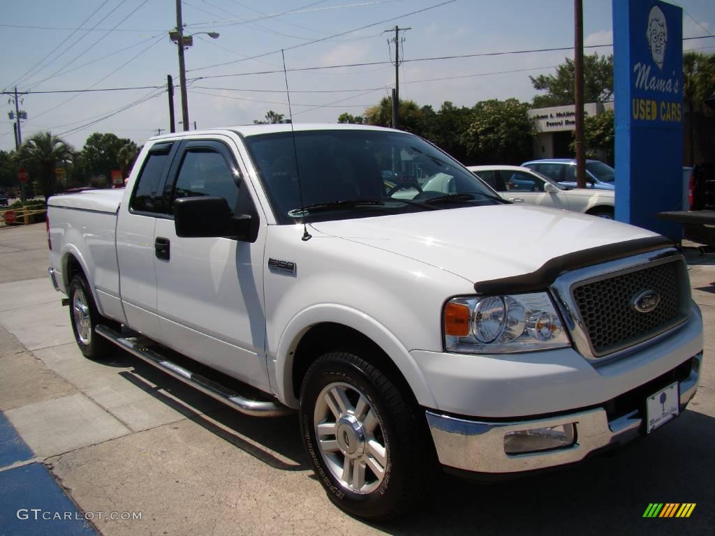 2004 F150 Lariat SuperCab - Oxford White / Black photo #4
