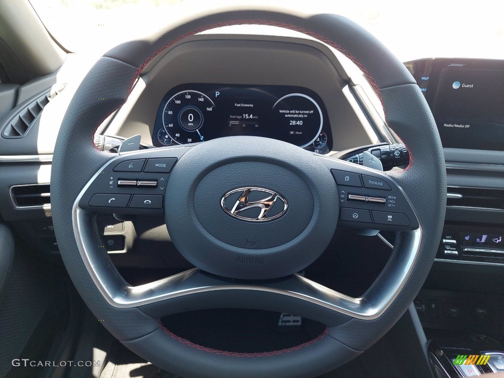 2022 Hyundai Sonata SEL Plus Black Steering Wheel Photo #142657538