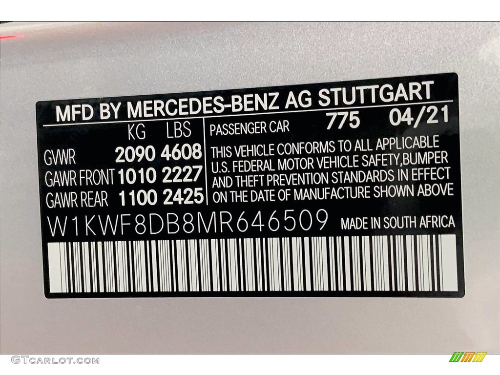 2021 C Color Code 775 for Iridium Silver Metallic Photo #142658856