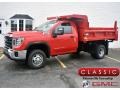 Cardinal Red - Sierra 3500HD Crew Cab 4WD Chassis Dump Truck Photo No. 1