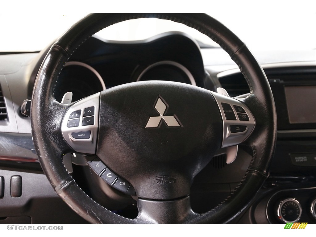 2014 Mitsubishi Lancer GT Black Steering Wheel Photo #142661441