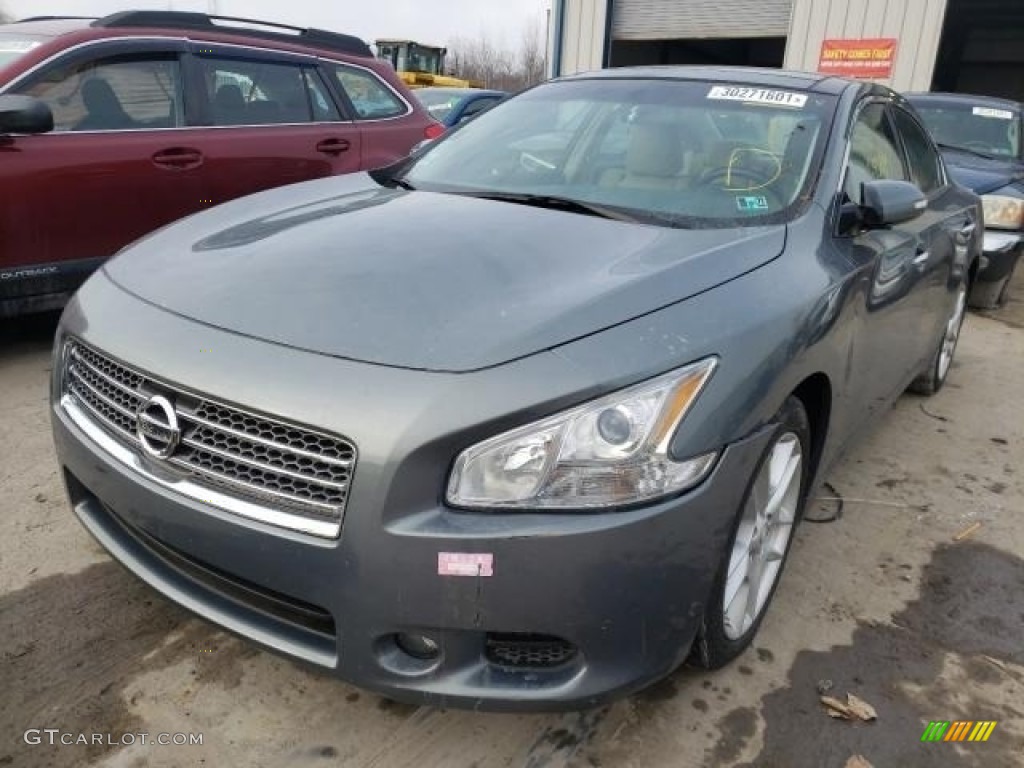 2011 Maxima 3.5 S - Ocean Gray / Cafe Latte photo #3