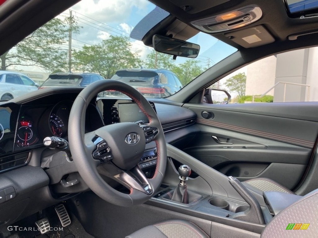 Black Interior 2021 Hyundai Elantra N-Line Photo #142663288