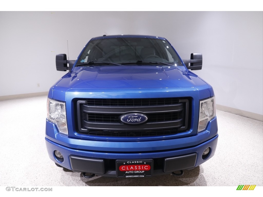 2013 F150 STX SuperCab 4x4 - Blue Flame Metallic / Steel Gray photo #2