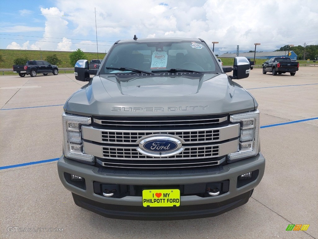 2019 F250 Super Duty Platinum Crew Cab 4x4 - Silver Spruce / Black photo #2