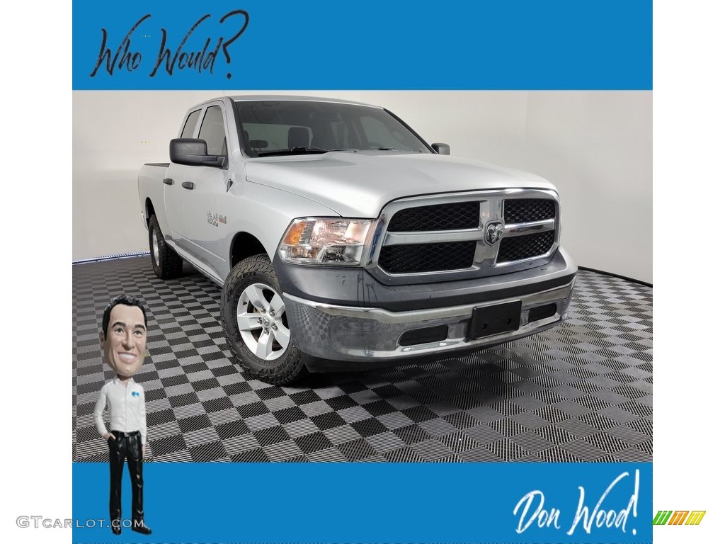 2018 1500 Tradesman Quad Cab 4x4 - Bright Silver Metallic / Black/Diesel Gray photo #1