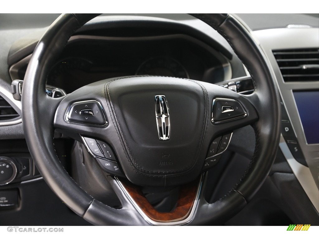 2019 Lincoln MKZ Reserve II AWD Ebony Steering Wheel Photo #142671644