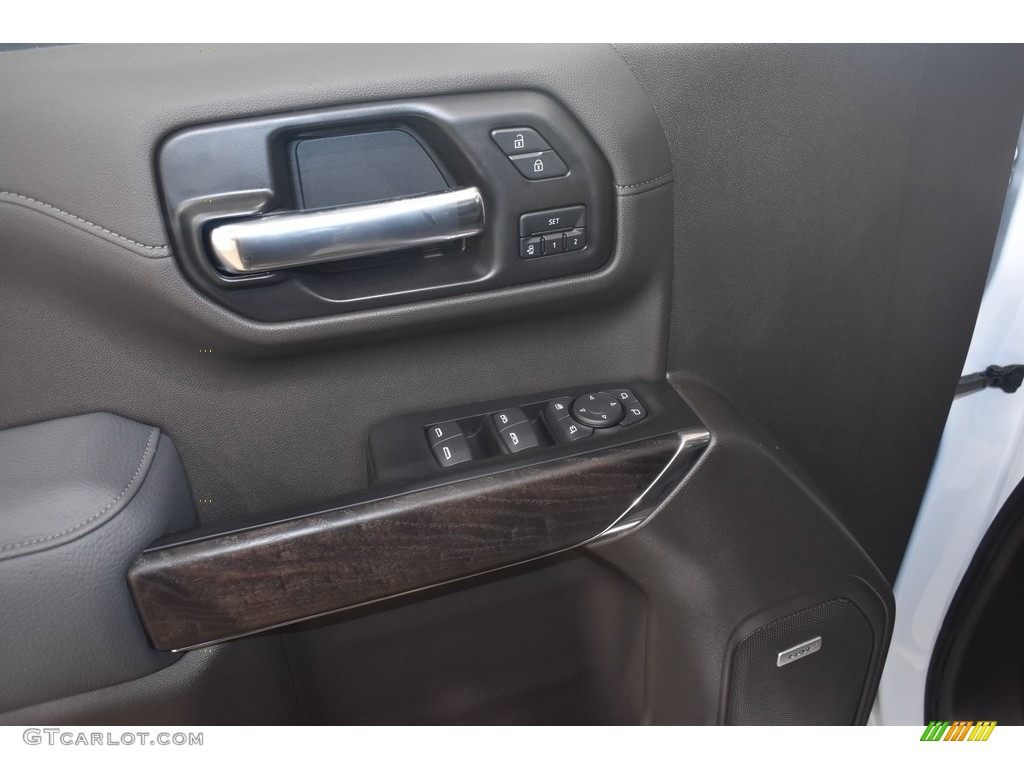 2021 GMC Sierra 1500 Denali Crew Cab 4WD Dark Walnut/Dark Ash Gray Door Panel Photo #142674092