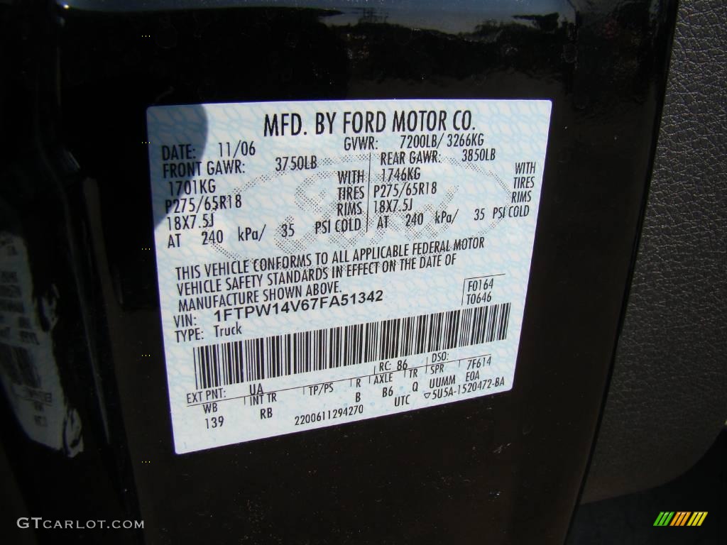 2007 F150 Tuscany FTX SuperCrew 4x4 - Black / Black photo #18