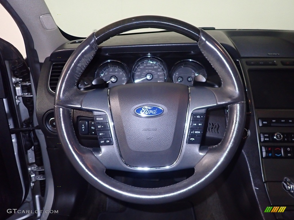 2012 Ford Taurus Limited AWD Charcoal Black Steering Wheel Photo #142676069