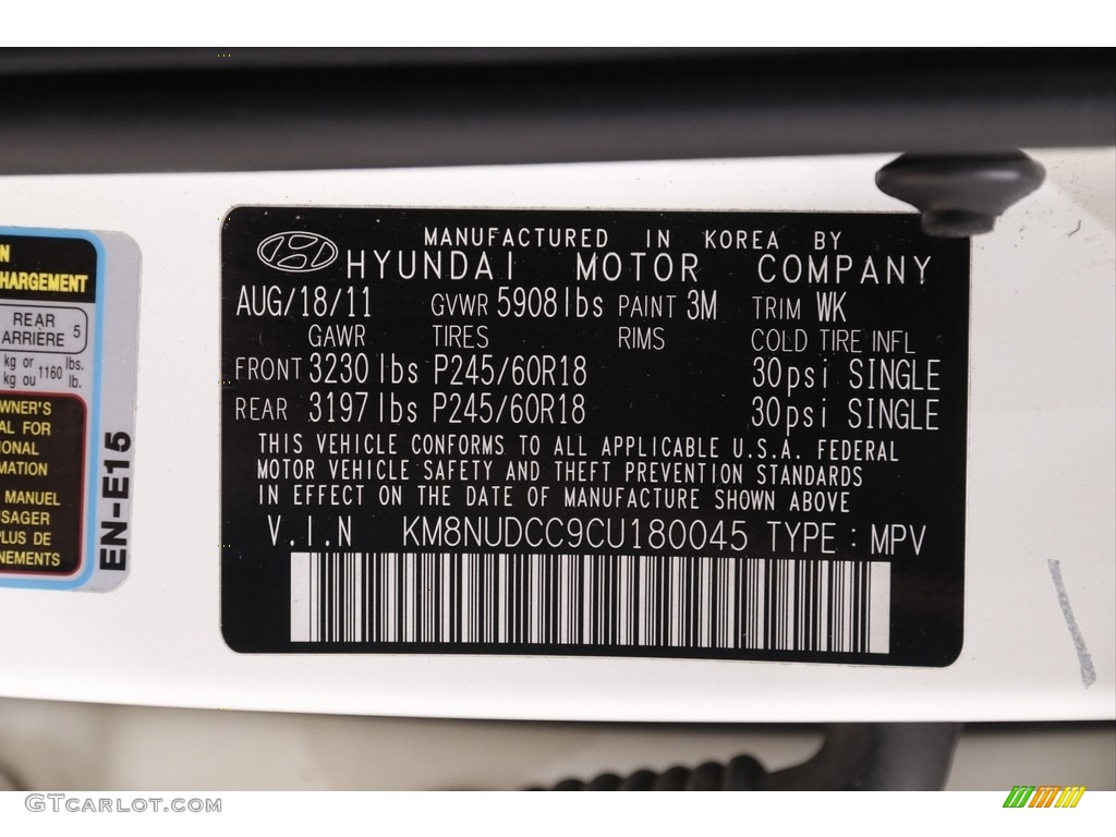 2012 Veracruz Limited AWD - Stone White / Saddle photo #19