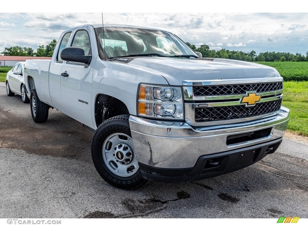 Summit White 2013 Chevrolet Silverado 2500HD Work Truck Extended Cab 4x4 Exterior Photo #142679437