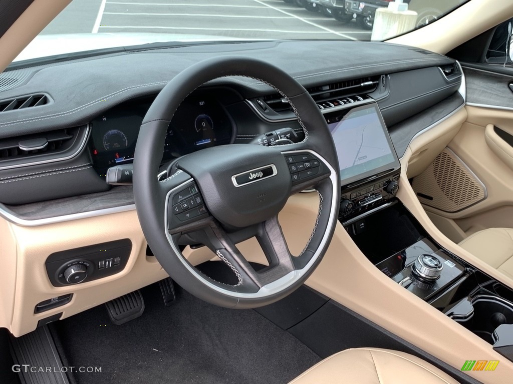2021 Jeep Grand Cherokee L Limited 4x4 Global Black/Wicker Beige Dashboard Photo #142681114