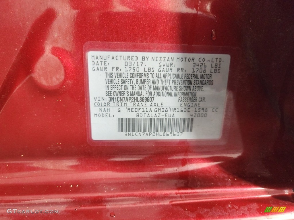 2017 Versa S - Cayenne Red / Charcoal photo #29