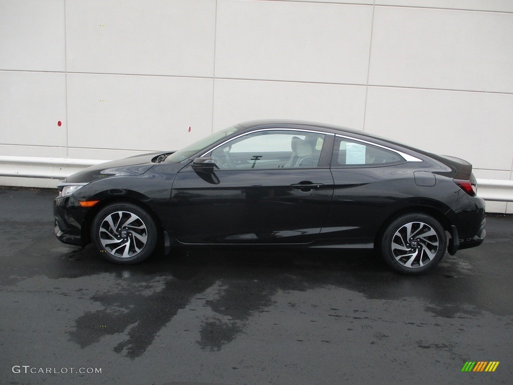 Crystal Black Pearl 2018 Honda Civic LX Coupe Exterior Photo #142688104