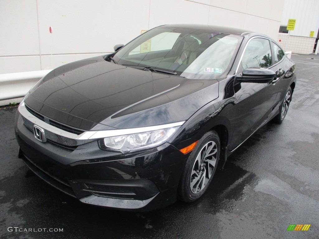 Crystal Black Pearl 2018 Honda Civic LX Coupe Exterior Photo #142688203