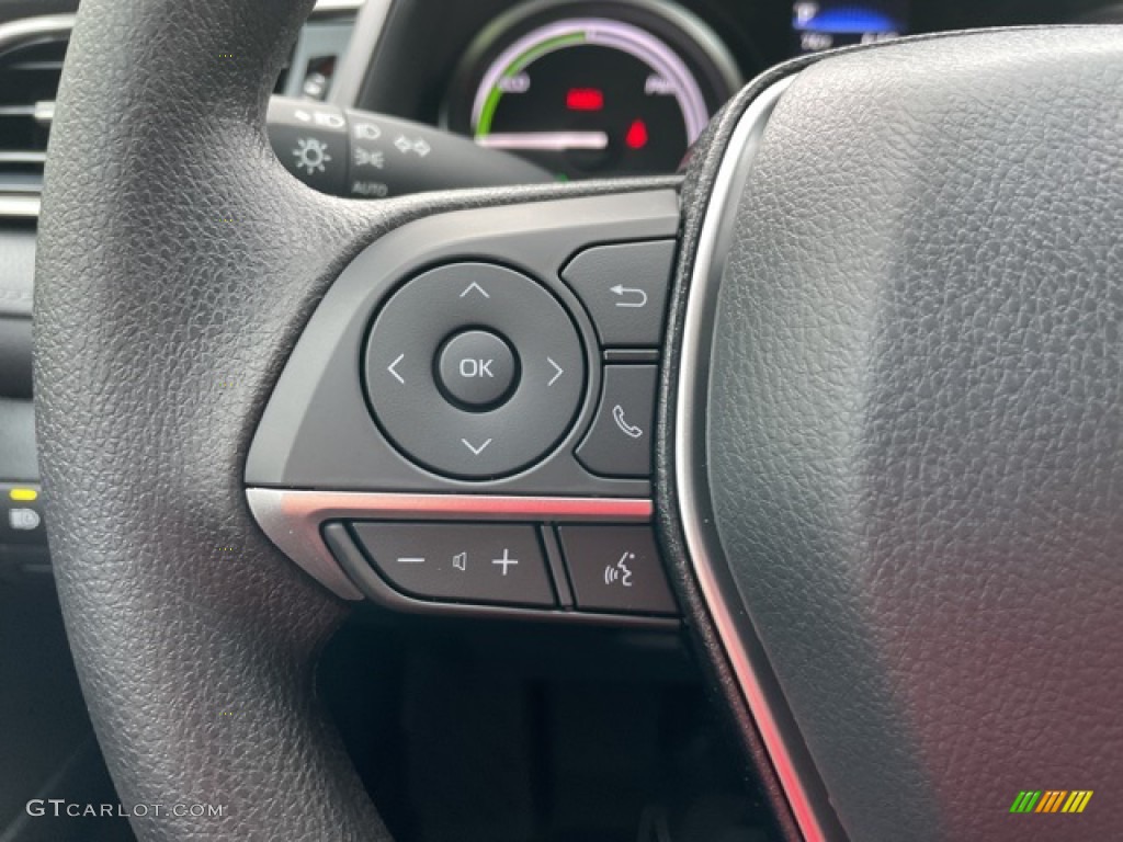 2021 Toyota Camry LE Hybrid Black Steering Wheel Photo #142690784