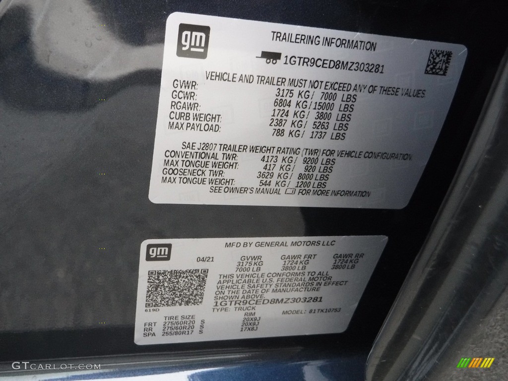 2021 Sierra 1500 Elevation Double Cab 4WD - Pacific Blue Metallic / Jet Black photo #32