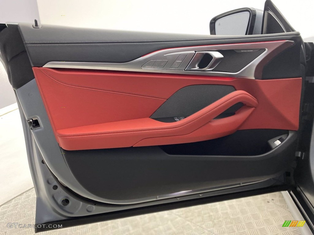 2022 BMW 8 Series M850i xDrive Gran Coupe Fiona Red/Black Door Panel Photo #142699237
