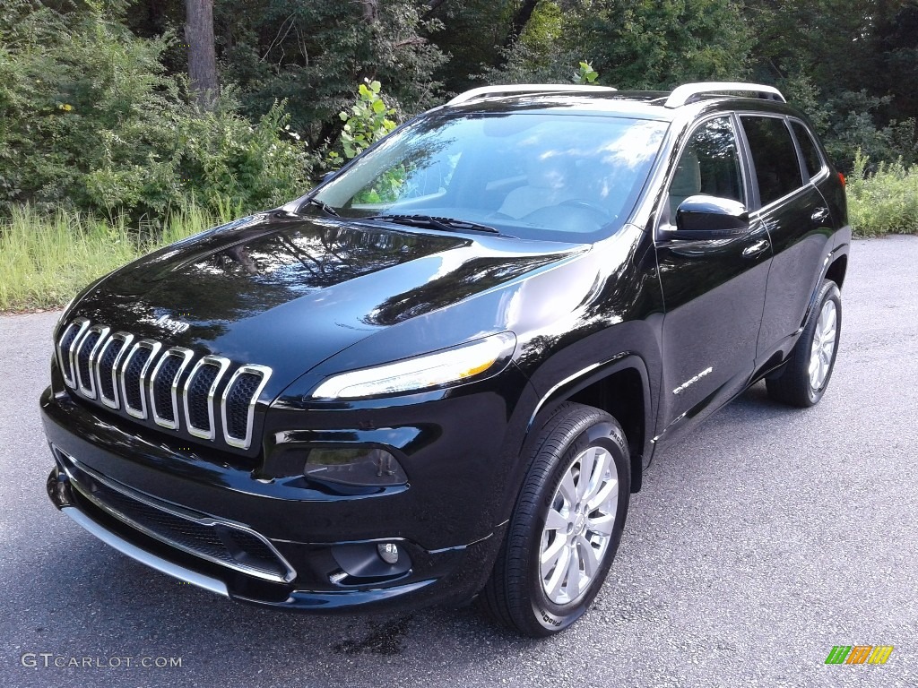 Diamond Black Crystal Pearl 2017 Jeep Cherokee Overland 4x4 Exterior Photo #142700708