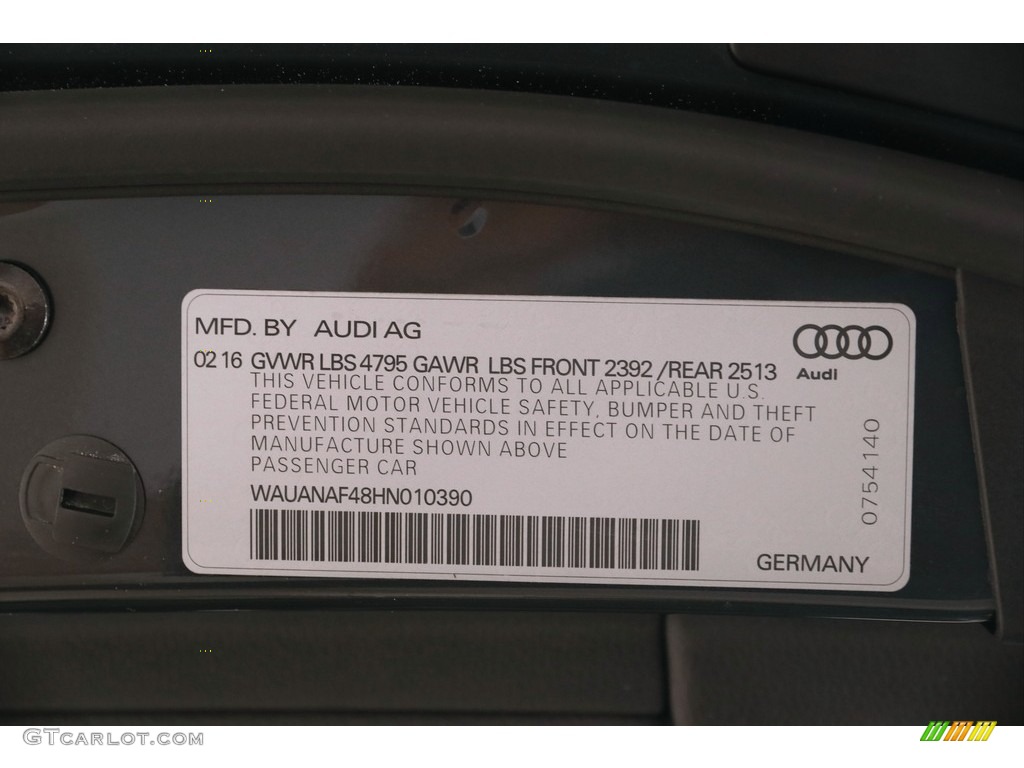 2017 A4 2.0T Premium quattro - Manhattan Gray Metallic / Black photo #22