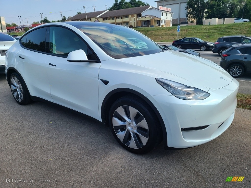 Pearl White Multi-Coat 2021 Tesla Model Y Long Range AWD Exterior Photo #142706399