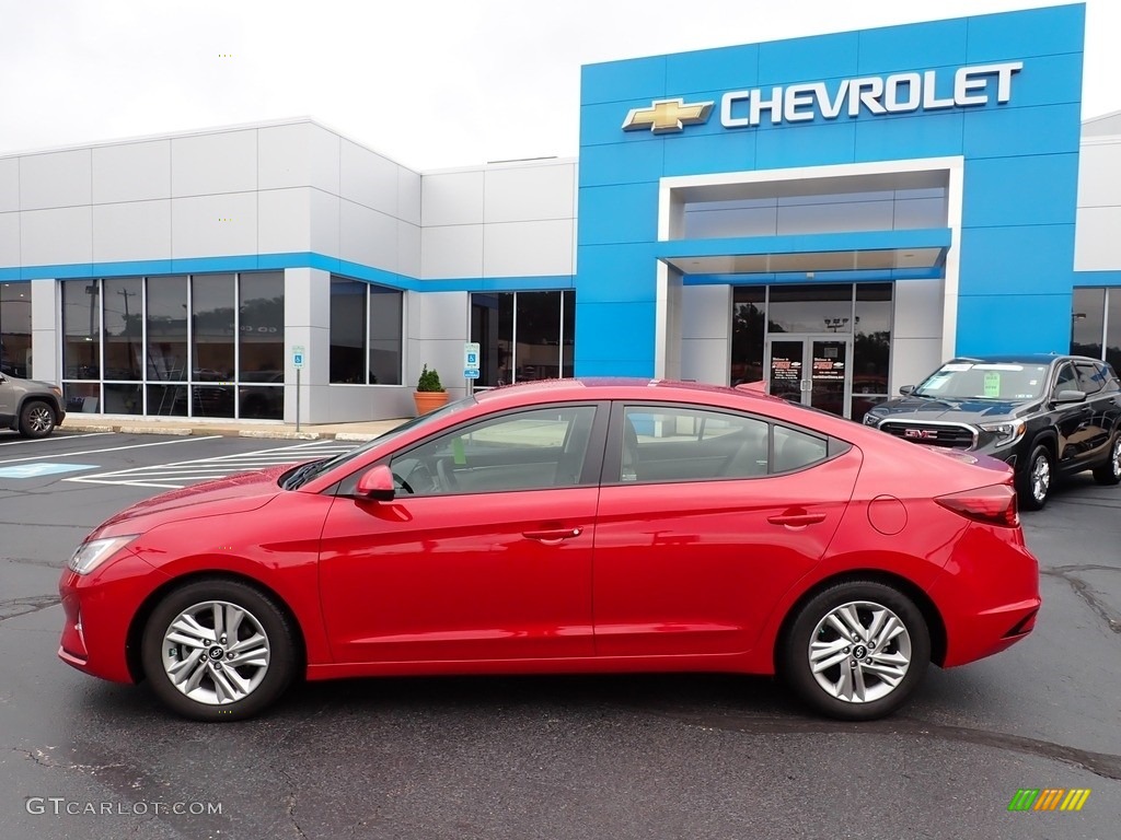 2019 Elantra SEL - Scarlet Red / Gray photo #3