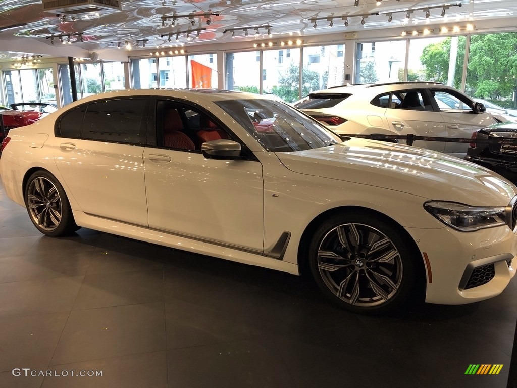 2018 7 Series M760i xDrive Sedan - Mineral White Metallic / Fiona Red/Black photo #2