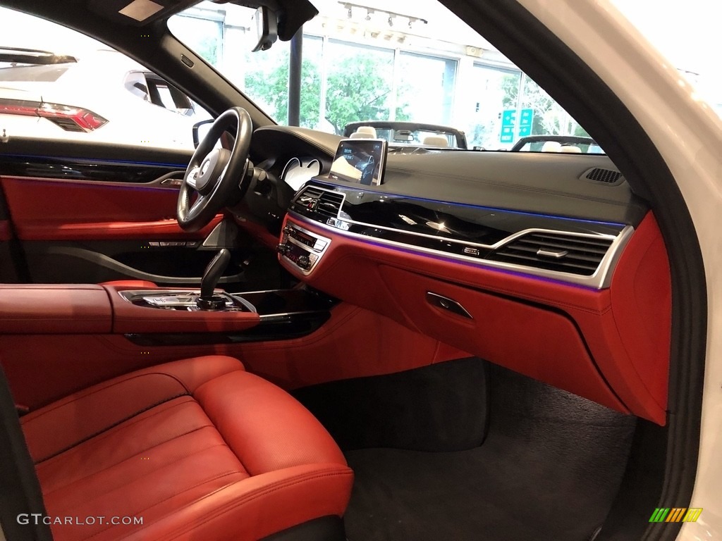 2018 7 Series M760i xDrive Sedan - Mineral White Metallic / Fiona Red/Black photo #10