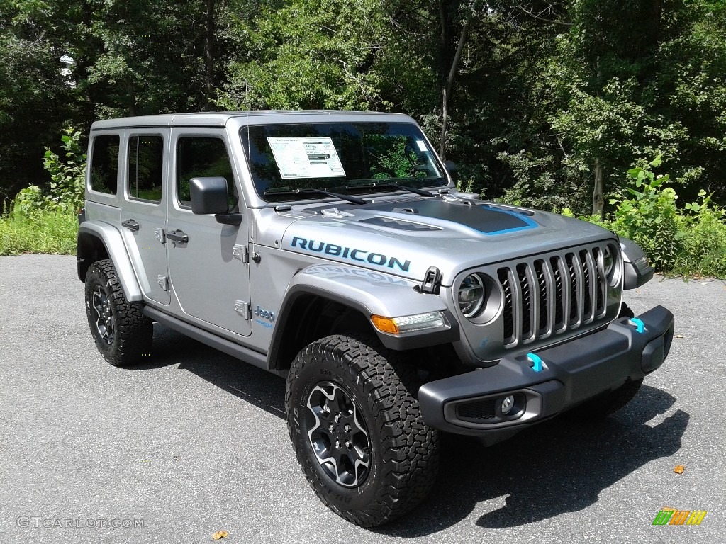 Billet Silver Metallic 2021 Jeep Wrangler Unlimited Rubicon 4xe Hybrid Exterior Photo #142708751