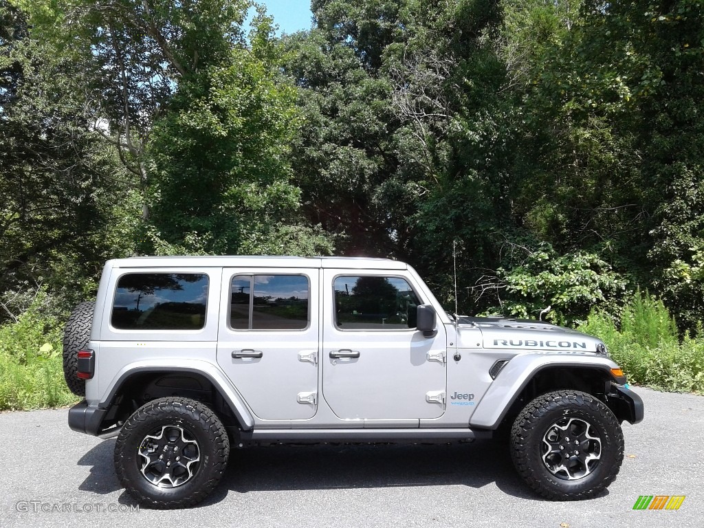 Billet Silver Metallic 2021 Jeep Wrangler Unlimited Rubicon 4xe Hybrid Exterior Photo #142708787