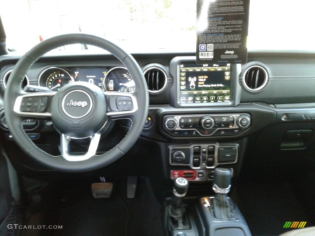 2021 Jeep Wrangler Unlimited Rubicon 4xe Hybrid Dark Saddle/Black Dashboard Photo #142709213